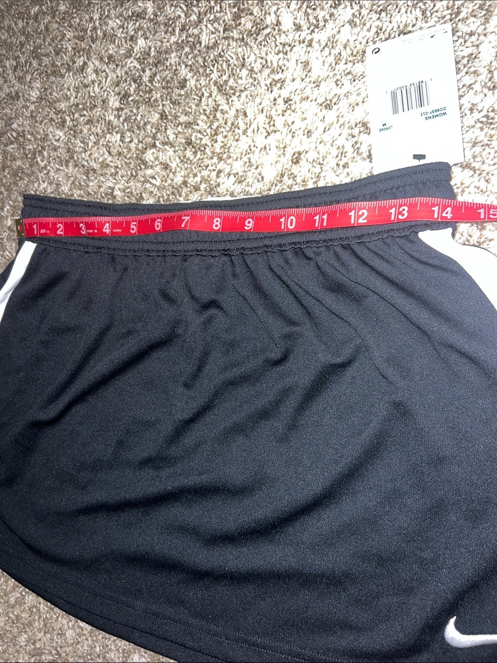 NWT! Nike Black Athletic Skirt w/ White Stripe and White Swoosh Accent Size MED - Picture 2 of 8